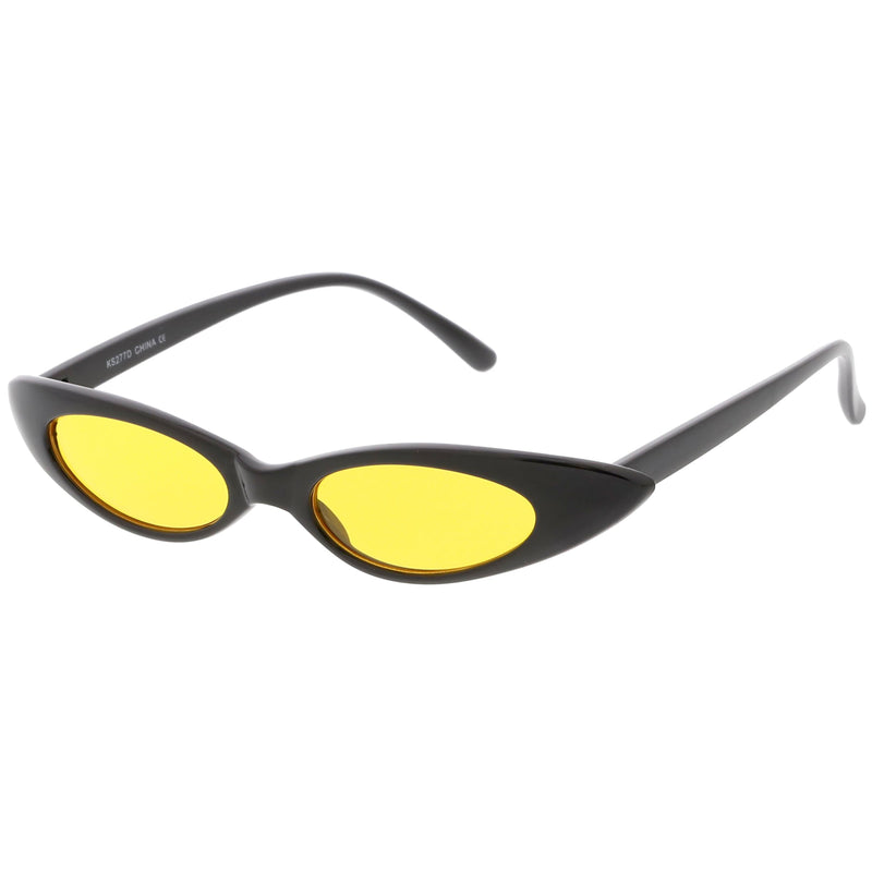 zeroUV Women's Retro 90's Thin Color Tone Cat Eye Sunglasses C662 Sunglasses