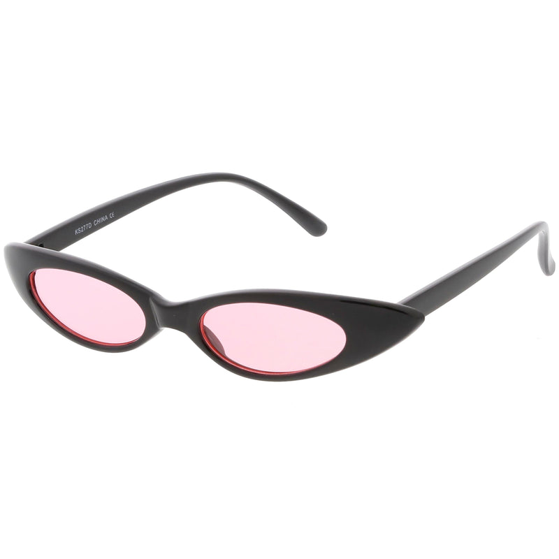 zeroUV Women's Retro 90's Thin Color Tone Cat Eye Sunglasses C662 Sunglasses