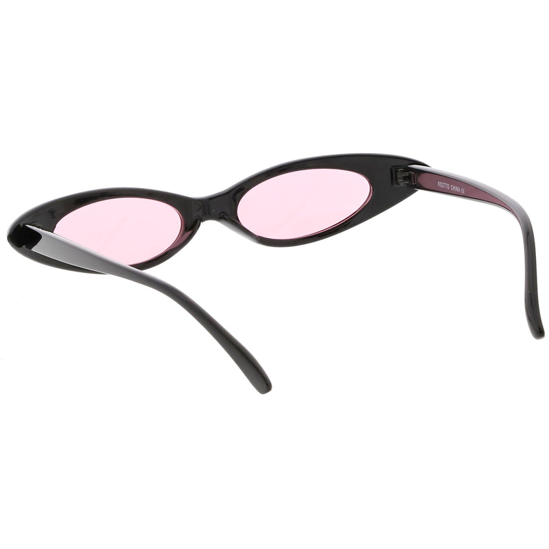 zeroUV Women's Retro 90's Thin Color Tone Cat Eye Sunglasses C662 Sunglasses