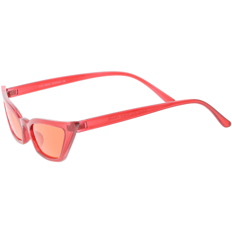 zeroUV Retro Women's Translucent Thin Cat Eye Color Tone Sunglasses C663 Sunglasses