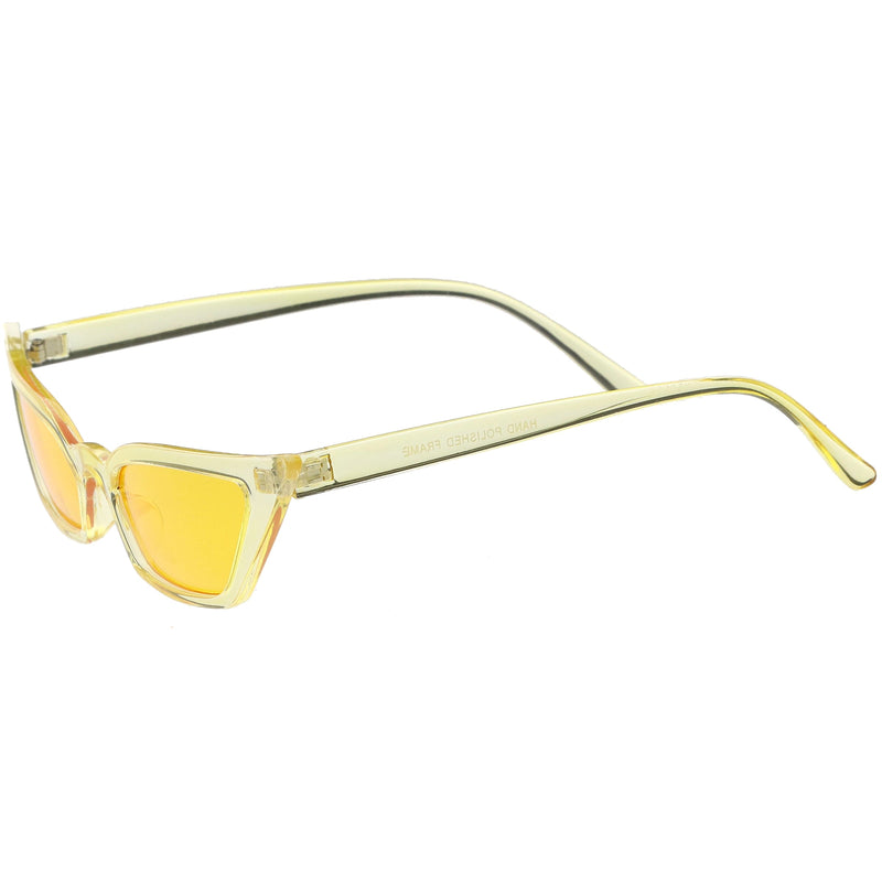 zeroUV Retro Women's Translucent Thin Cat Eye Color Tone Sunglasses C663 Sunglasses