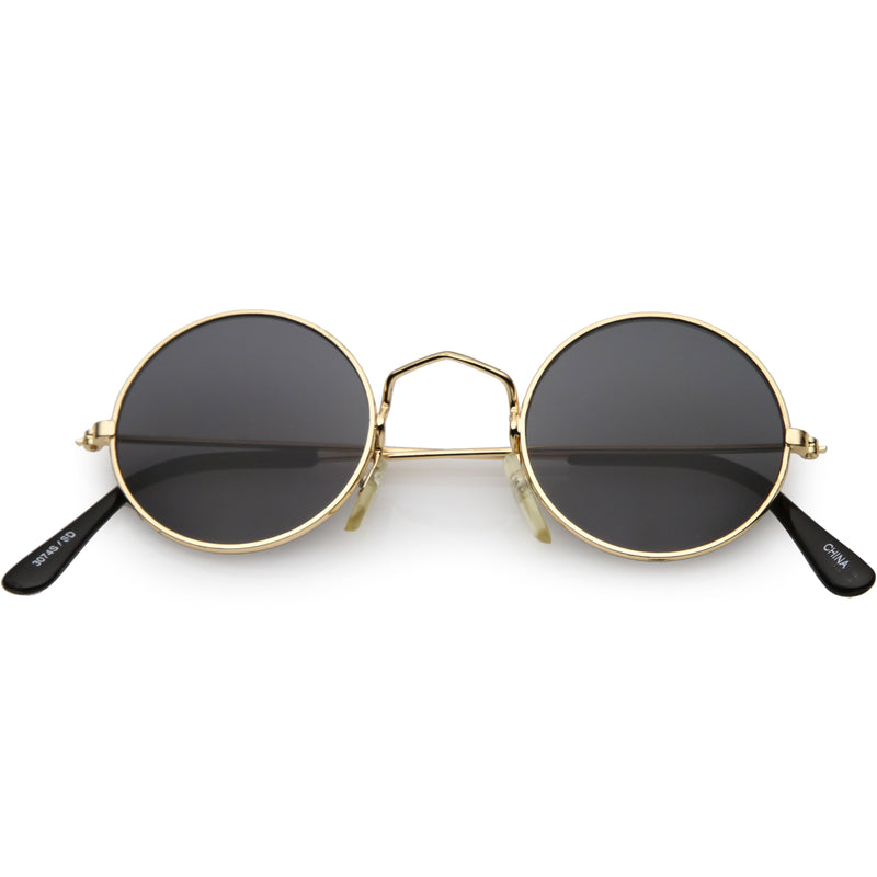 zeroUV Small Round Dapper True Vintage Metal Sunglasses C669 Sunglasses