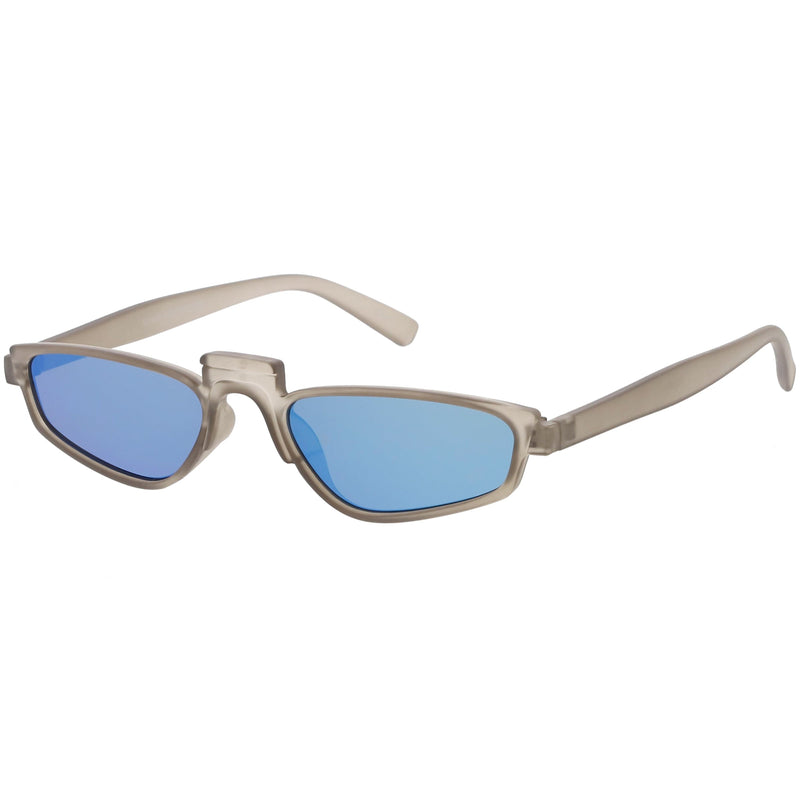 zeroUV Women's Retro Modern Low Bridge Mirrored Lens Cat Eye Sunglasses C670 Sunglasses