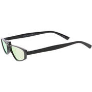 zeroUV Women's Retro Modern Low Bridge Mirrored Lens Cat Eye Sunglasses C670 Sunglasses