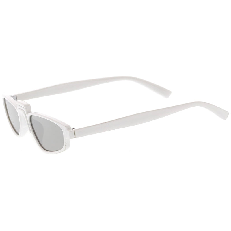 zeroUV Women's Retro Modern Low Bridge Mirrored Lens Cat Eye Sunglasses C670 Sunglasses