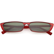 zeroUV Retro Slim Flat Top Narrow 1990's Sunglasses C671 Sunglasses