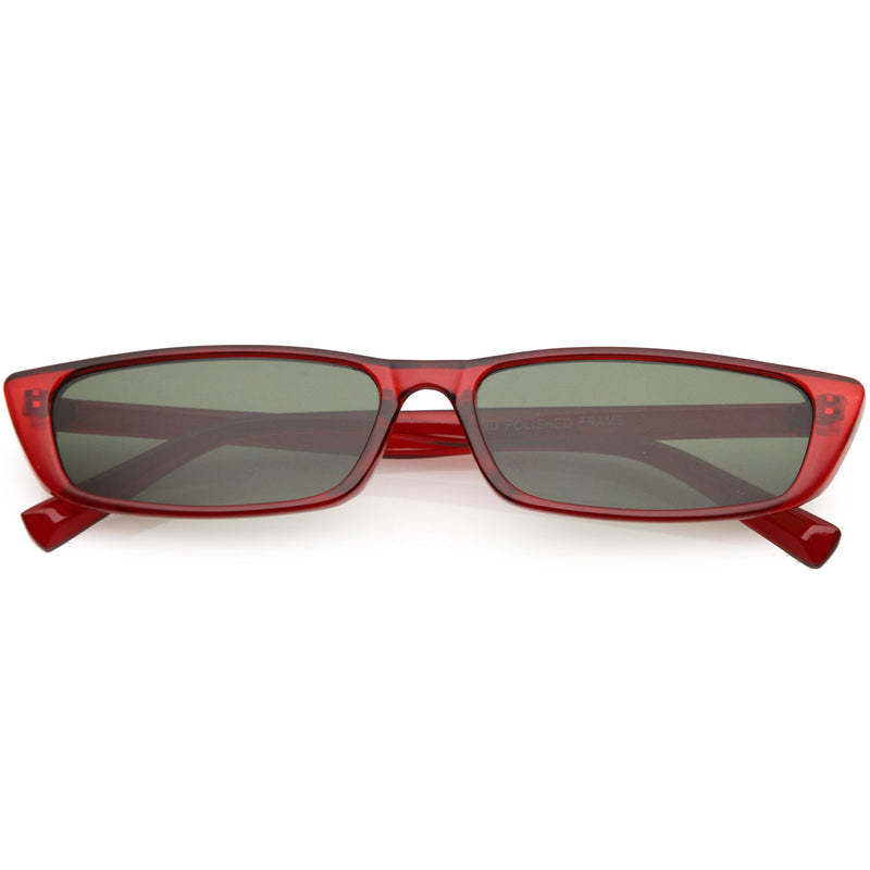 zeroUV Retro Slim Flat Top Narrow 1990's Sunglasses C671 Sunglasses