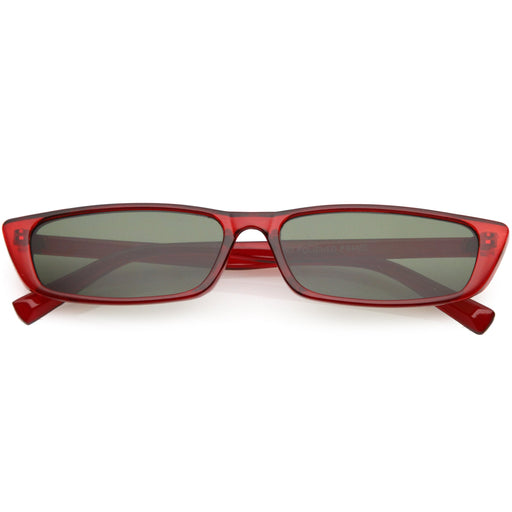 zeroUV Retro Slim Flat Top Narrow 1990's Sunglasses C671 Sunglasses