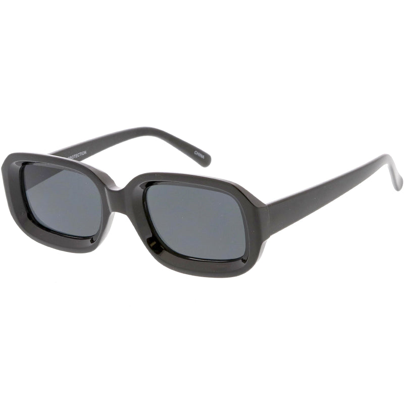 zeroUV Artistic Retro Modern Deep Rectangle Block Flat Lens Sunglasses C673 Sunglasses