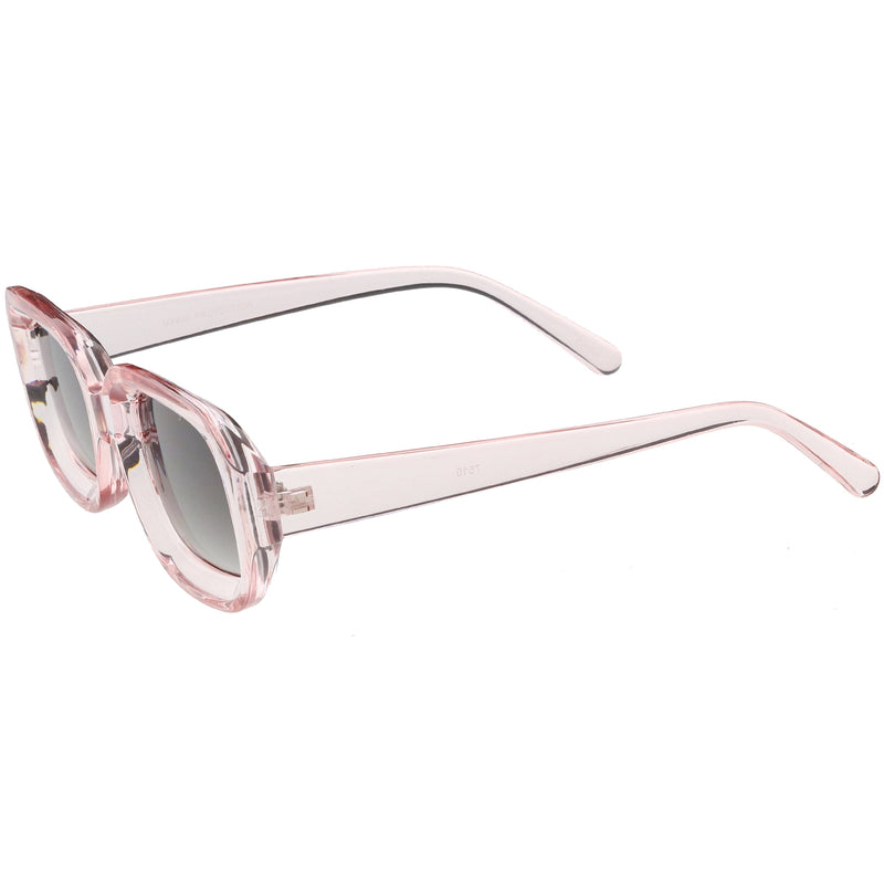 zeroUV Artistic Retro Modern Deep Rectangle Block Flat Lens Sunglasses C673 Sunglasses