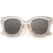 zeroUV Oversize Novelty Star Embellished Horned Rim Sunglasses C683 Sunglasses