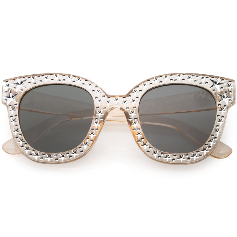 zeroUV Oversize Novelty Star Embellished Horned Rim Sunglasses C683 Sunglasses
