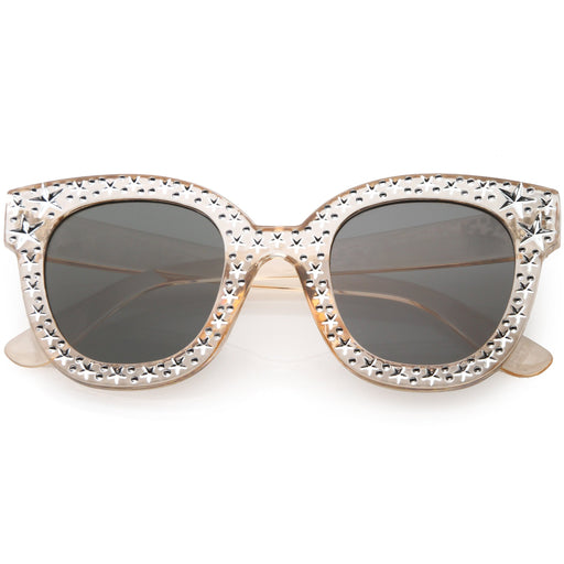 zeroUV Oversize Novelty Star Embellished Horned Rim Sunglasses C683 Sunglasses