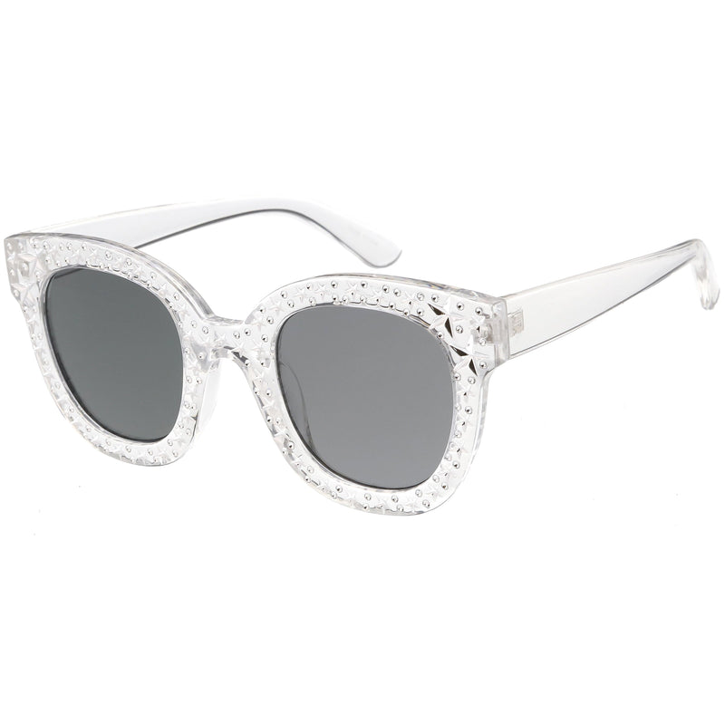 zeroUV Oversize Novelty Star Embellished Horned Rim Sunglasses C683 Sunglasses