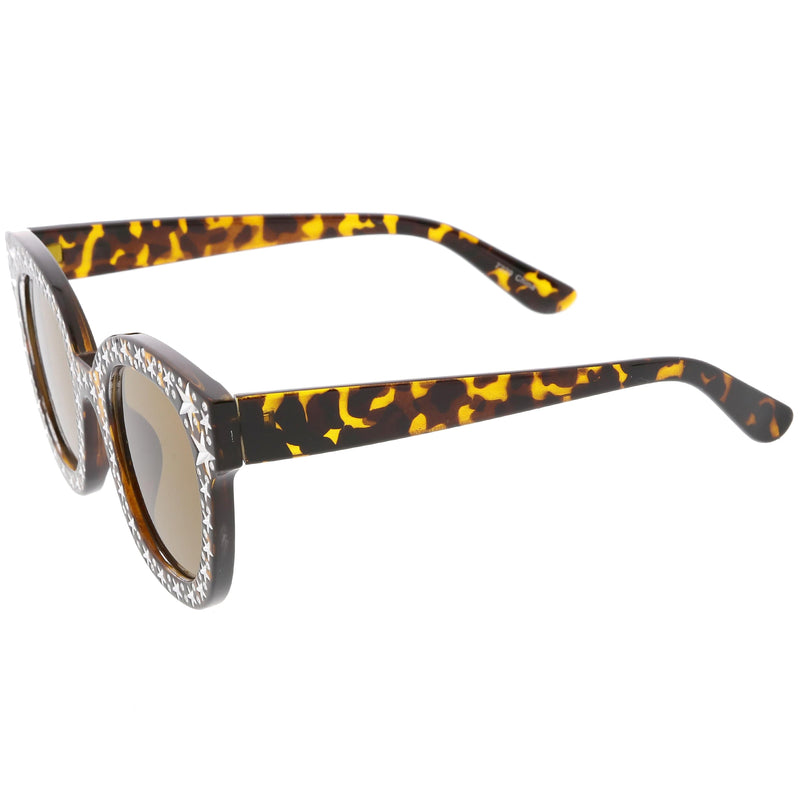 zeroUV Oversize Novelty Star Embellished Horned Rim Sunglasses C683 Sunglasses