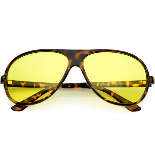 zeroUV 1980's Retro Oversize Blue Light Filtering Lens Aviator Sunglasses C699 Sunglasses