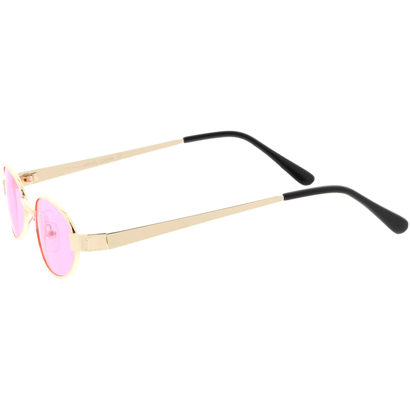 zeroUV Retro 1990's Small Color Tone Oval Metal Sunglasses C709 Sunglasses