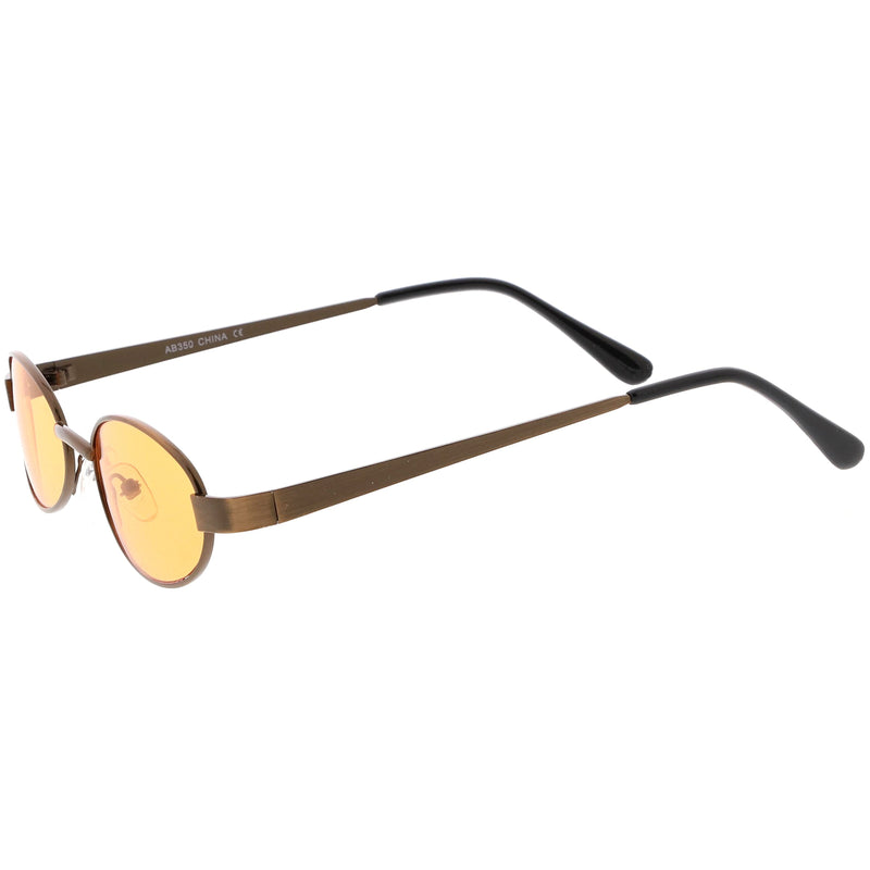 zeroUV Retro 1990's Small Color Tone Oval Metal Sunglasses C709 Sunglasses