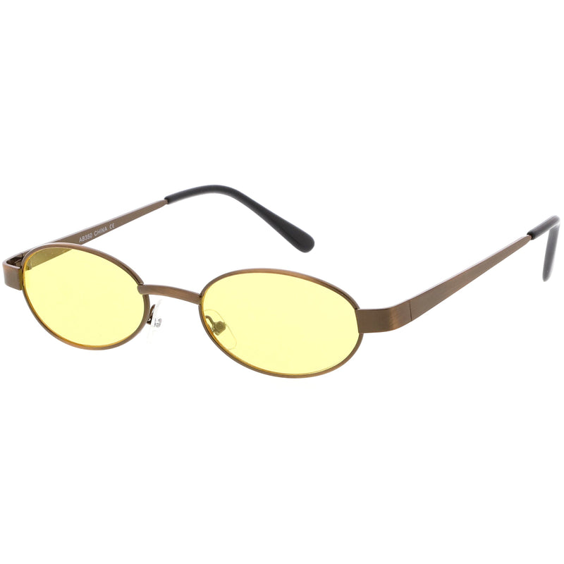 zeroUV Retro 1990's Small Color Tone Oval Metal Sunglasses C709 Sunglasses