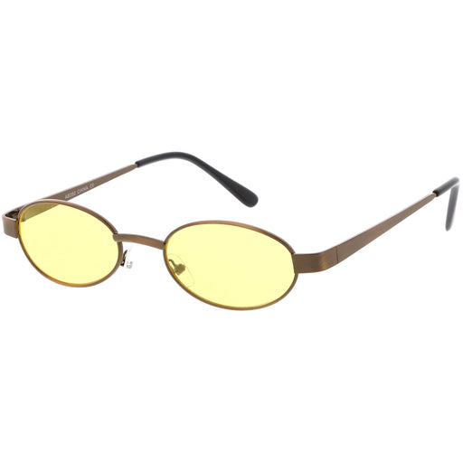 zeroUV Retro 1990's Small Color Tone Oval Metal Sunglasses C709 Sunglasses