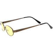 zeroUV Retro 1990's Small Color Tone Oval Metal Sunglasses C709 Sunglasses