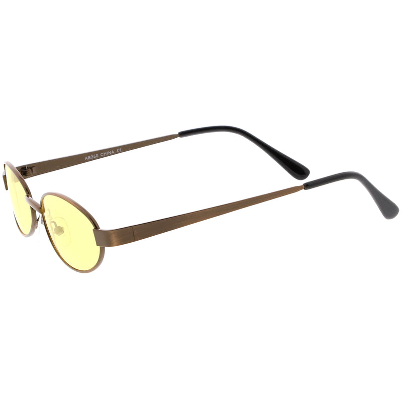 zeroUV Retro 1990's Small Color Tone Oval Metal Sunglasses C709 Sunglasses