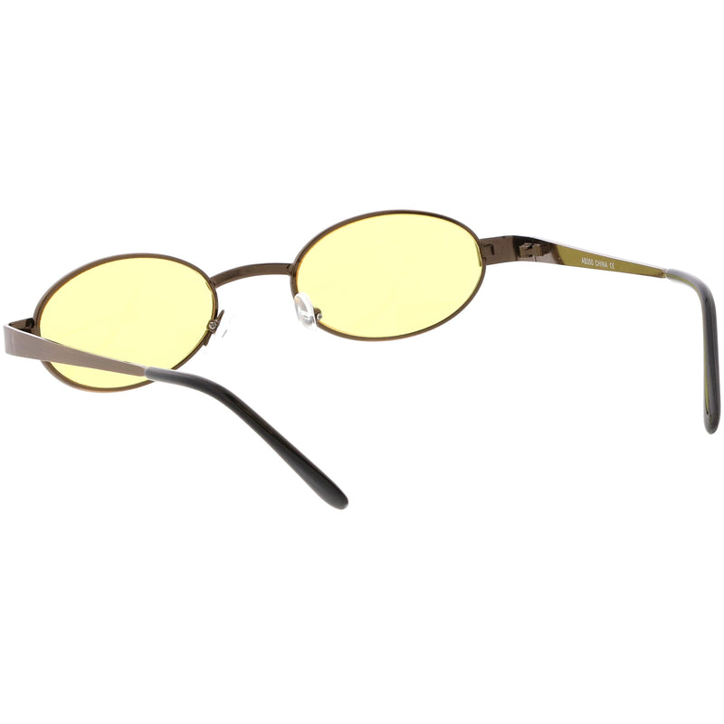 zeroUV Retro 1990's Small Color Tone Oval Metal Sunglasses C709 Sunglasses