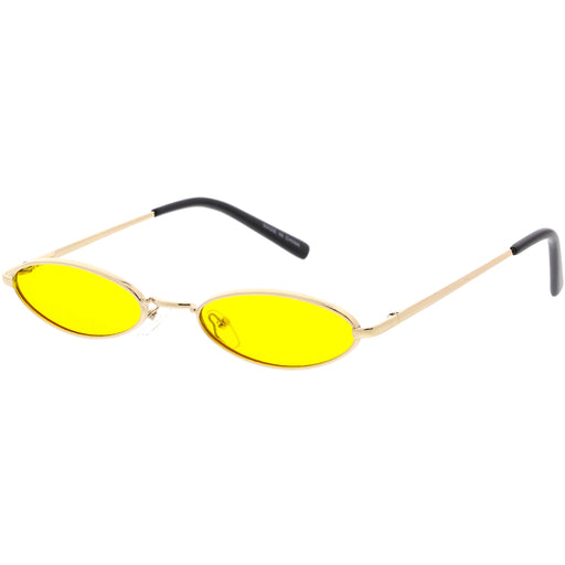 zeroUV Slim Retro Throwback 1990's Color Tone Oval Sunglasses C722 Sunglasses