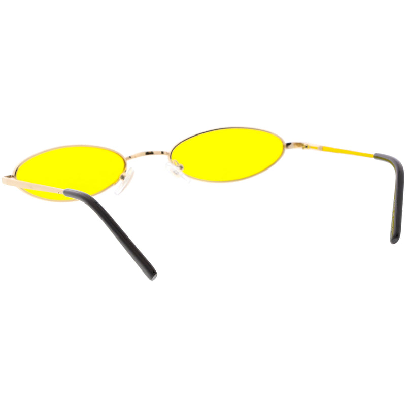 zeroUV Slim Retro Throwback 1990's Color Tone Oval Sunglasses C722 Sunglasses