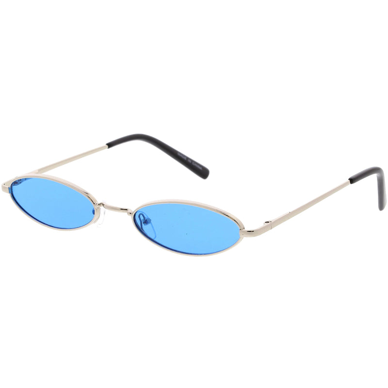 zeroUV Slim Retro Throwback 1990's Color Tone Oval Sunglasses C722 Sunglasses