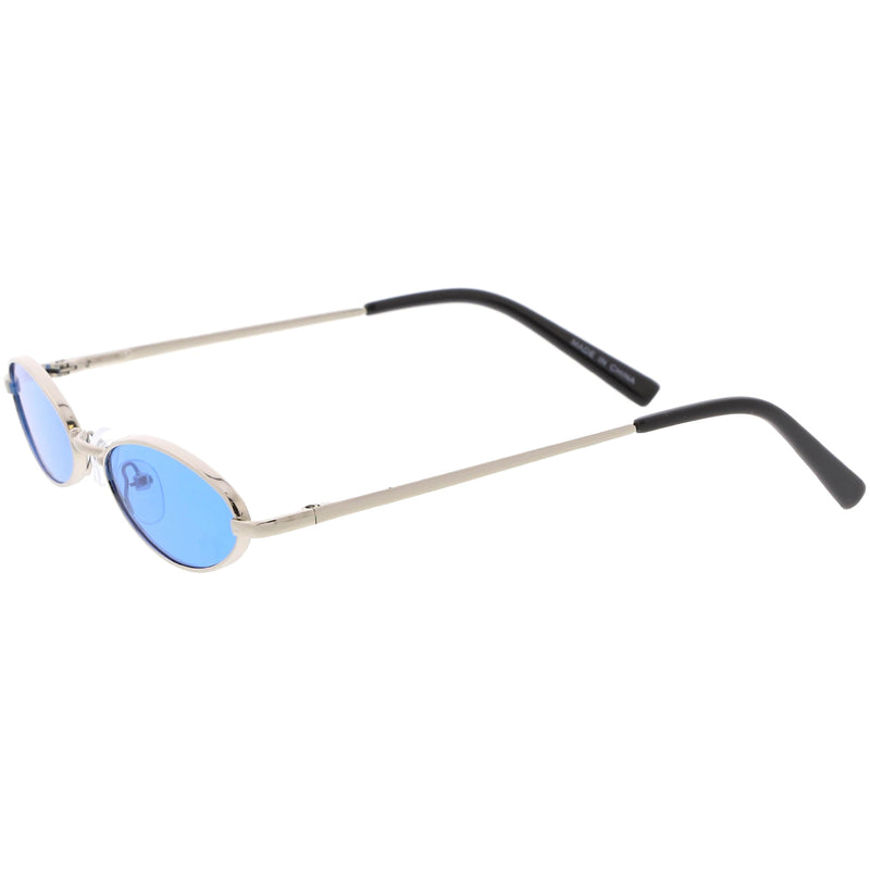 zeroUV Slim Retro Throwback 1990's Color Tone Oval Sunglasses C722 Sunglasses