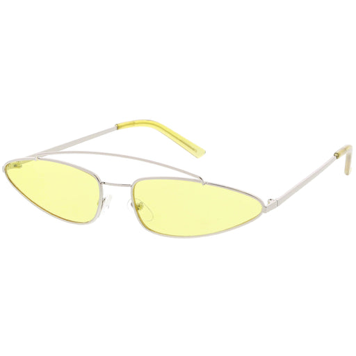zeroUV Retro 1990's Slim Triangle  Color Tone Flat Lens Sunglasses C725 Sunglasses