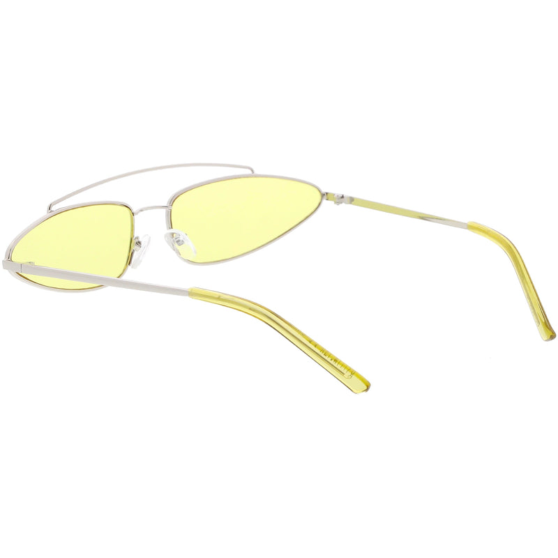 zeroUV Retro 1990's Slim Triangle  Color Tone Flat Lens Sunglasses C725 Sunglasses
