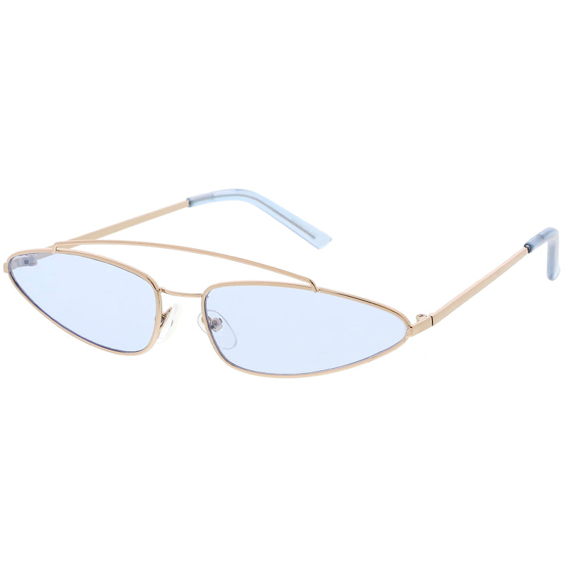 zeroUV Retro 1990's Slim Triangle  Color Tone Flat Lens Sunglasses C725 Sunglasses