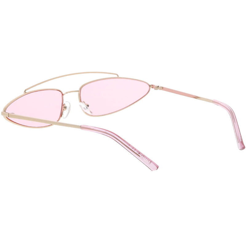 zeroUV Retro 1990's Slim Triangle  Color Tone Flat Lens Sunglasses C725 Sunglasses