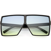 zeroUV Oversize Retro Modern Flat Lens Flat Top Translucent Sunglasses C730 Sunglasses