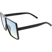 zeroUV Oversize Retro Modern Flat Lens Flat Top Translucent Sunglasses C730 Sunglasses