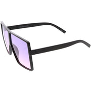 zeroUV Oversize Retro Modern Flat Lens Flat Top Translucent Sunglasses C730 Sunglasses