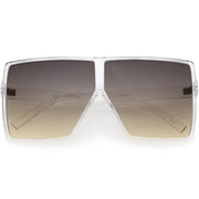 zeroUV Oversize Retro Modern Flat Lens Flat Top Translucent Sunglasses C730 Sunglasses