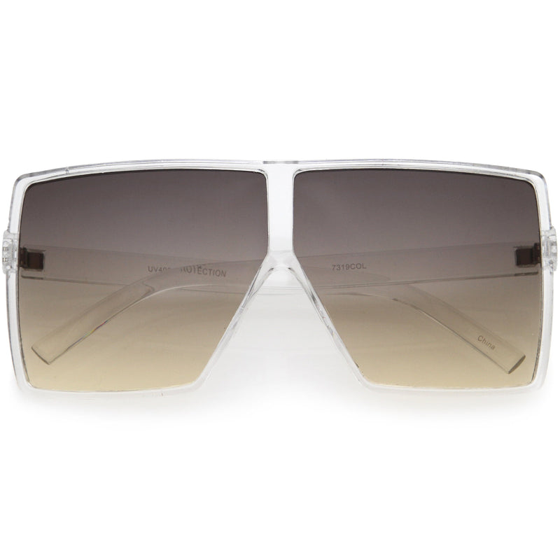 zeroUV Oversize Retro Modern Flat Lens Flat Top Translucent Sunglasses C730 Sunglasses