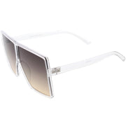 zeroUV Oversize Retro Modern Flat Lens Flat Top Translucent Sunglasses C730 Sunglasses