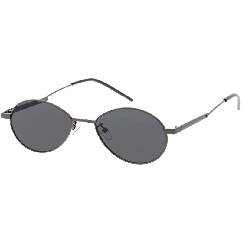 zeroUV Classic Retro Unisex Metal Oval Dapper Sunglasses C741 Sunglasses