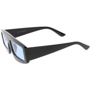 zeroUV Retro Modern Rectangle Flat Lens Color Tinted Sunglasses C747 Sunglasses