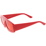 zeroUV Retro Modern Rectangle Flat Lens Color Tinted Sunglasses C747 Sunglasses