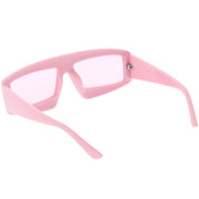 zeroUV Retro Modern Rectangle Flat Lens Color Tinted Sunglasses C747 Sunglasses