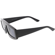 zeroUV Futuristic Retro Rectangle Block Flat Lens Sunglasses C752 Sunglasses