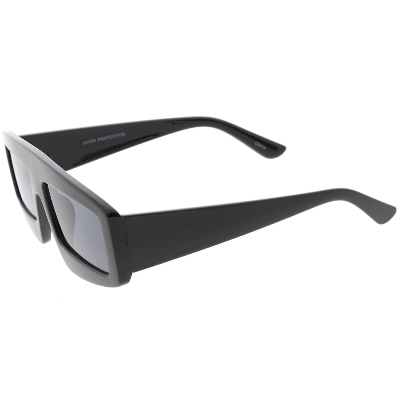 zeroUV Futuristic Retro Rectangle Block Flat Lens Sunglasses C752 Sunglasses