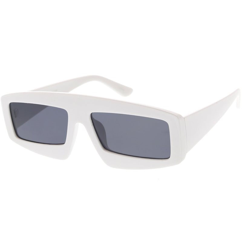 zeroUV Futuristic Retro Rectangle Block Flat Lens Sunglasses C752 Sunglasses