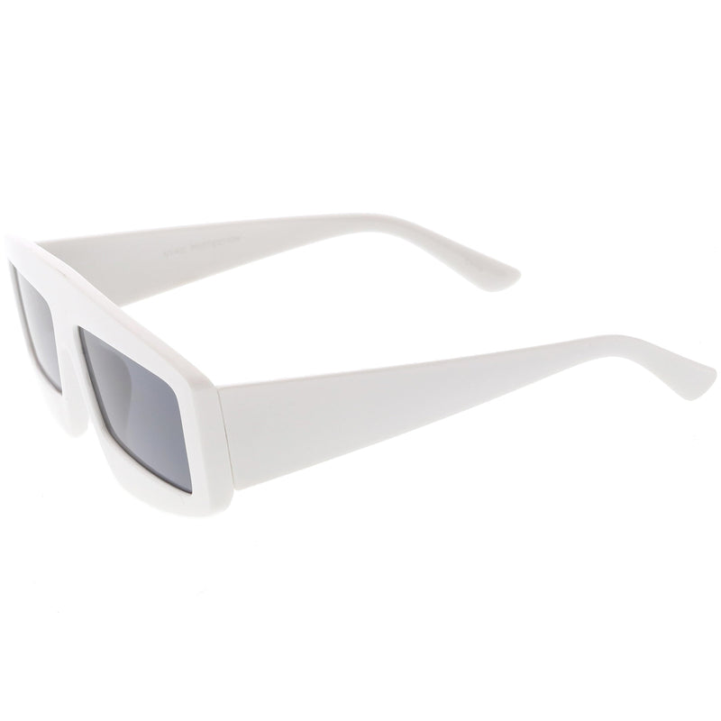 zeroUV Futuristic Retro Rectangle Block Flat Lens Sunglasses C752 Sunglasses