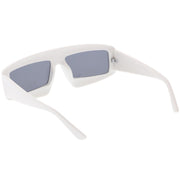 zeroUV Futuristic Retro Rectangle Block Flat Lens Sunglasses C752 Sunglasses